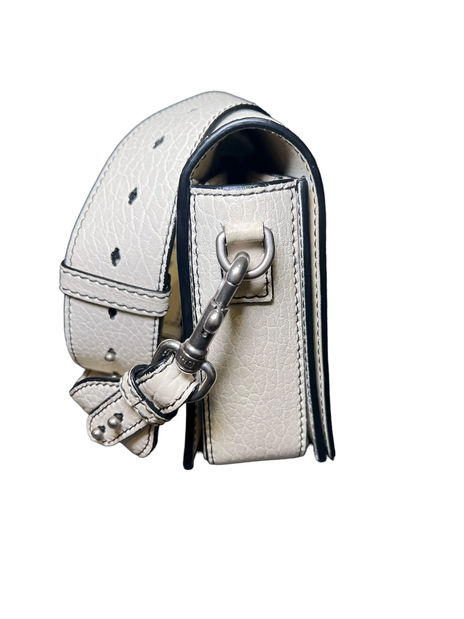 【ヴィンテージ】Rank:B☆Dior WHITE フラップ クロスバッグ Christian Dior. leather Crossbody Bags Christian Dior